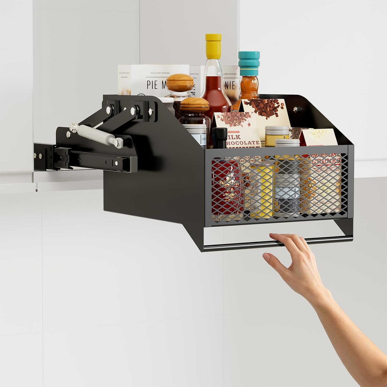 HOUSE AGAIN Pull-Down Cabinet Organizer for High/Deep Cabinets