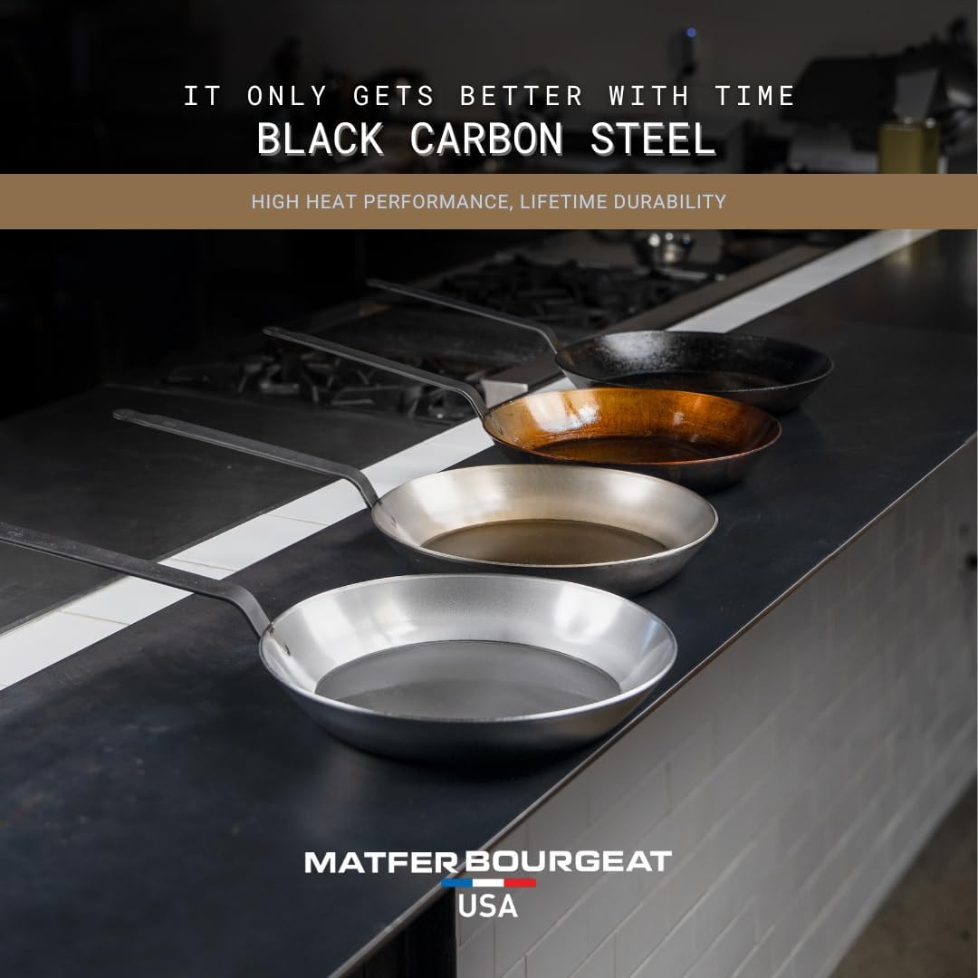  Matfer Bourgeat Black Steel Round Frying Pan 11-inch — perfect for family meals