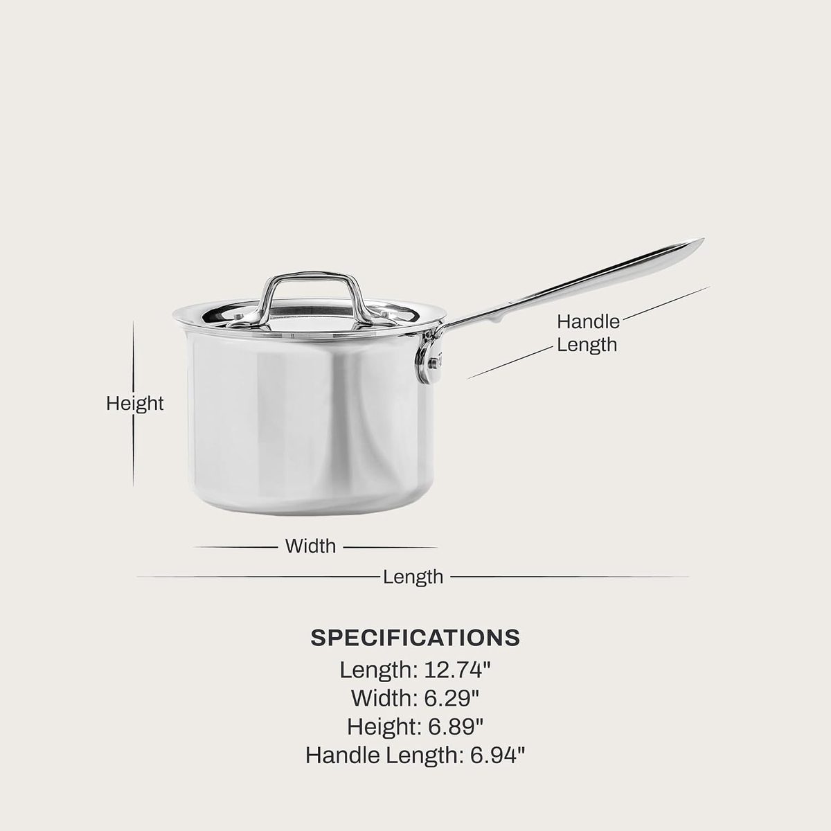  All-Clad D3 Stainless 2-Qt Saucepan with Lid — ideal for any modern kitchen