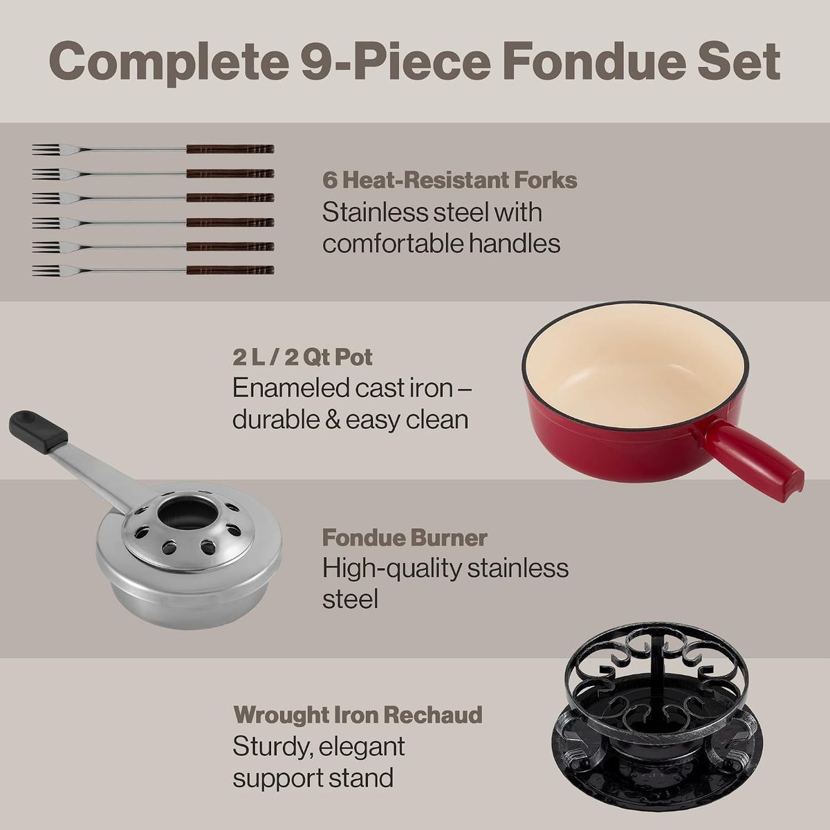  Swissmar KF-66517 8-Piece Lugano Cheese Fondue Set — perfect for family meals