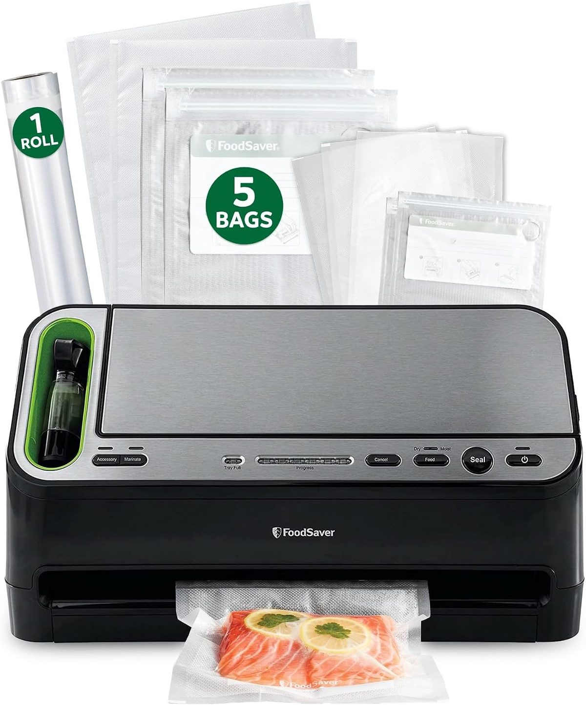  FoodSaver V4840 2-in-1 Vacuum Sealer in action — our testing setup