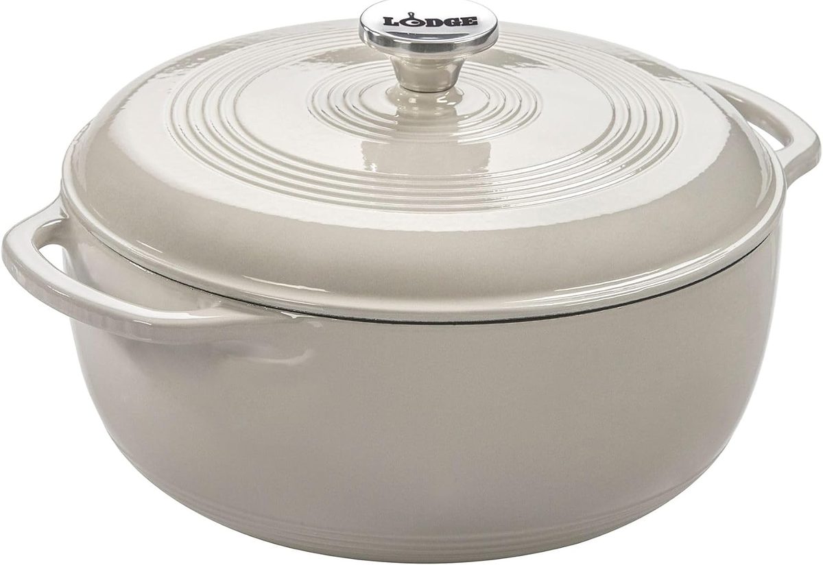  Lodge 6 Quart Enameled Cast Iron Dutch Oven in action — our testing setup