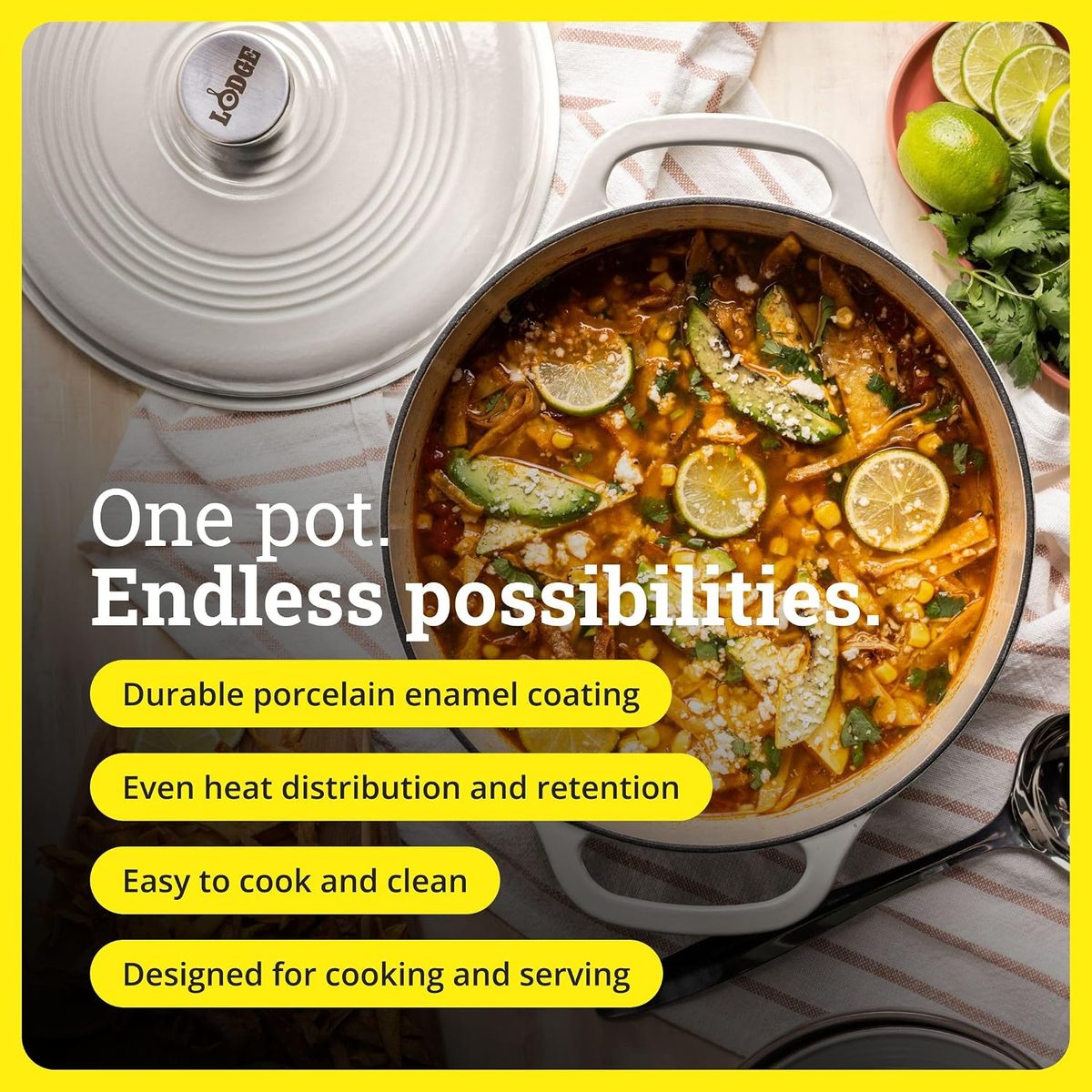 Lodge 6 Quart Enameled Cast Iron Dutch Oven — ideal for any modern kitchen