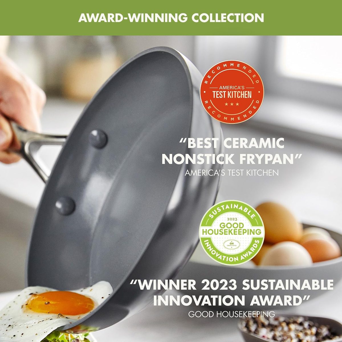  GreenPan Valencia Pro Ceramic Nonstick 12-inch — ideal for any modern kitchen
