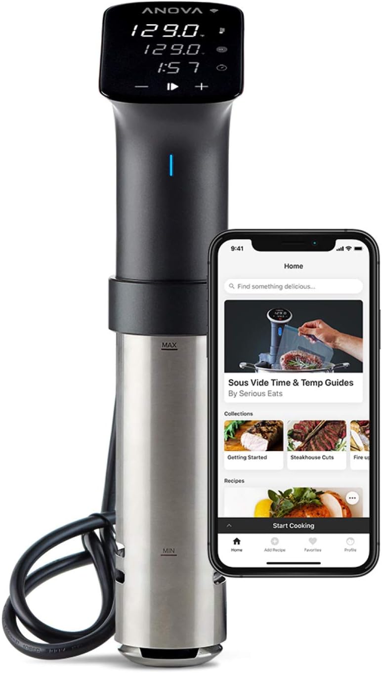  Anova Culinary Sous Vide Precision Cooker in action — our testing setup