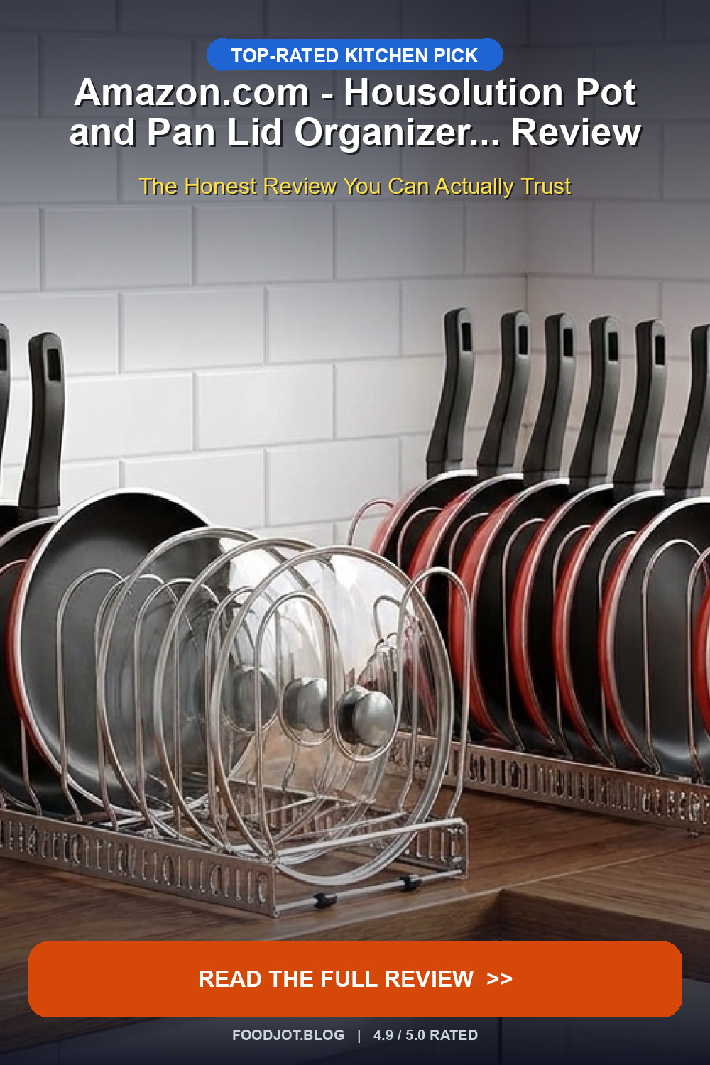 Amazon.com - Housolution Pot and Pan Lid Organizer... - Pinterest Pin