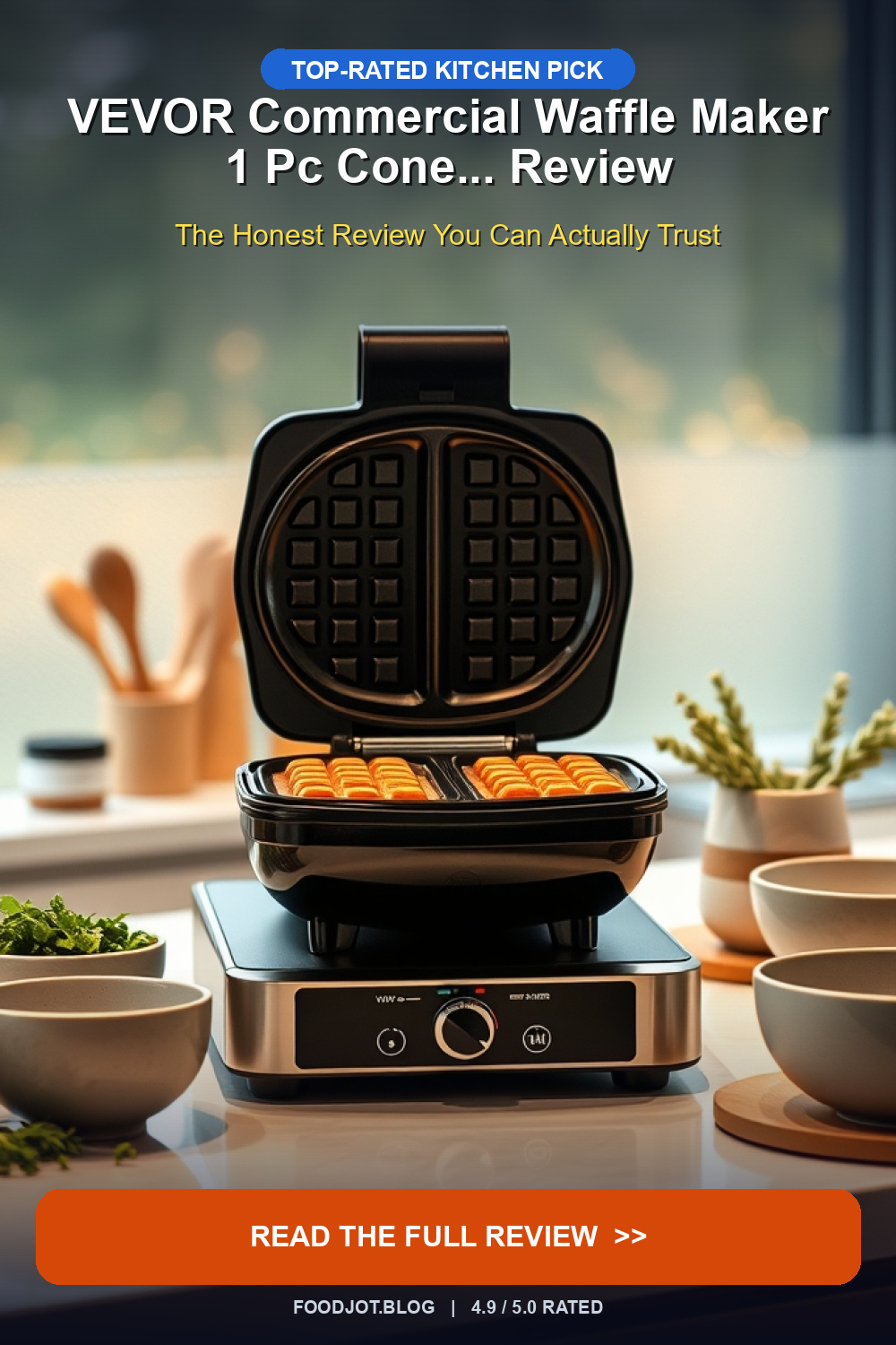 VEVOR Commercial Waffle Maker 1 Pc Cone... Review - Pinterest Pin