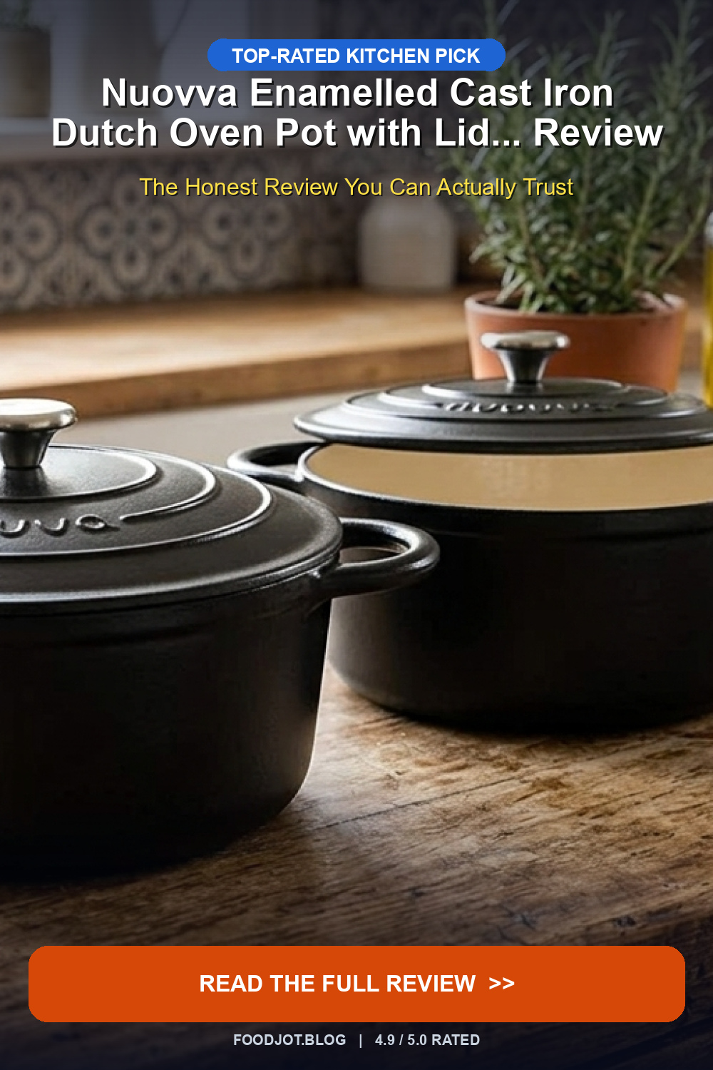 Nuovva Enamelled Cast Iron Dutch Oven Pot with Lid... - Pinterest Pin