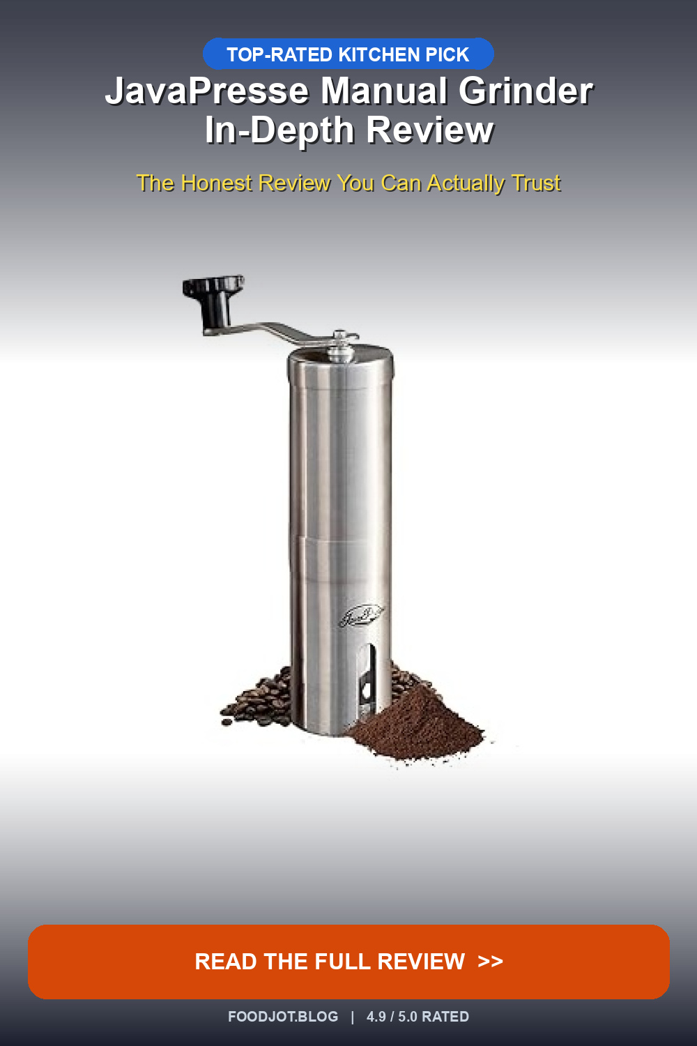 JavaPresse Manual Grinder In-Depth Review - Pinterest Pin