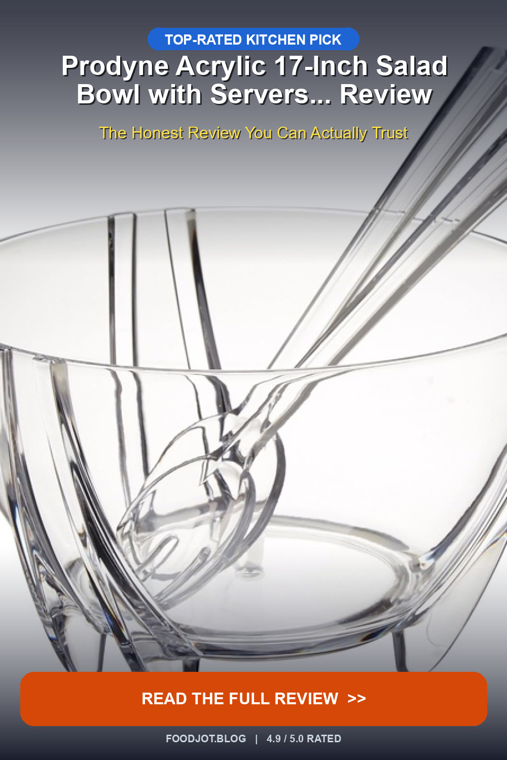 Prodyne Acrylic 17-Inch Salad Bowl with Servers...... - Pinterest Pin