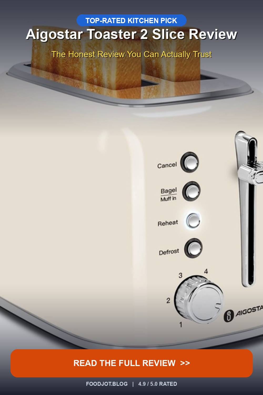 Aigostar Toaster 2 Slice Review - Pinterest Pin