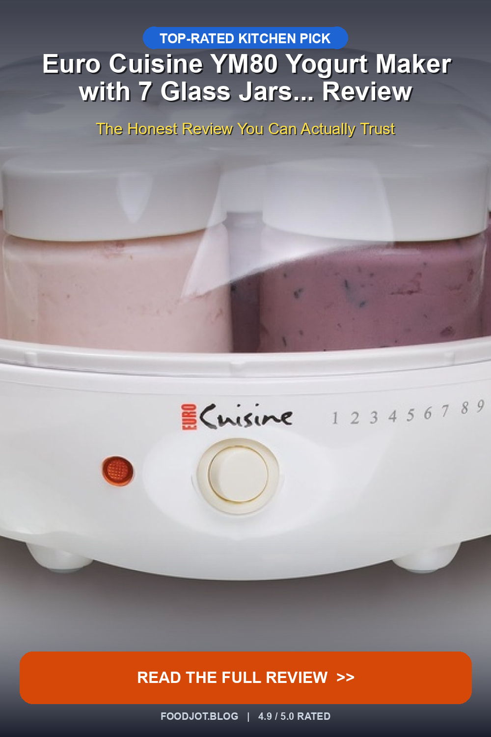 Euro Cuisine YM80 Yogurt Maker with 7 Glass Jars..... - Pinterest Pin