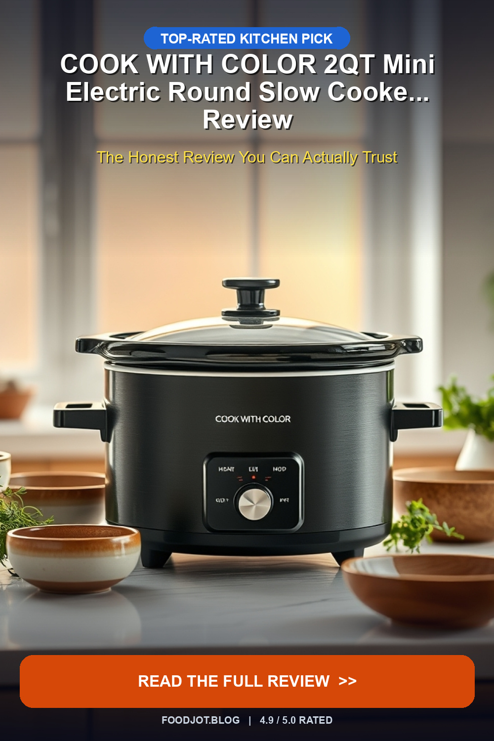 COOK WITH COLOR 2QT Mini Electric Round Slow Cooke... - Pinterest Pin