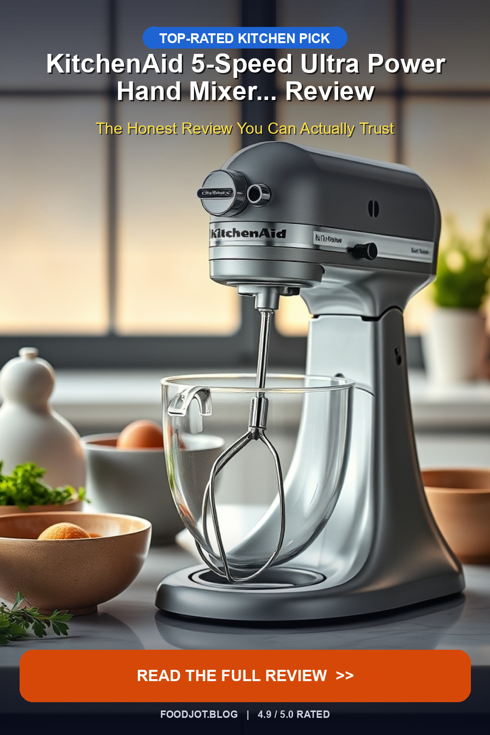 KitchenAid 5-Speed Ultra Power Hand Mixer... Revie... - Pinterest Pin