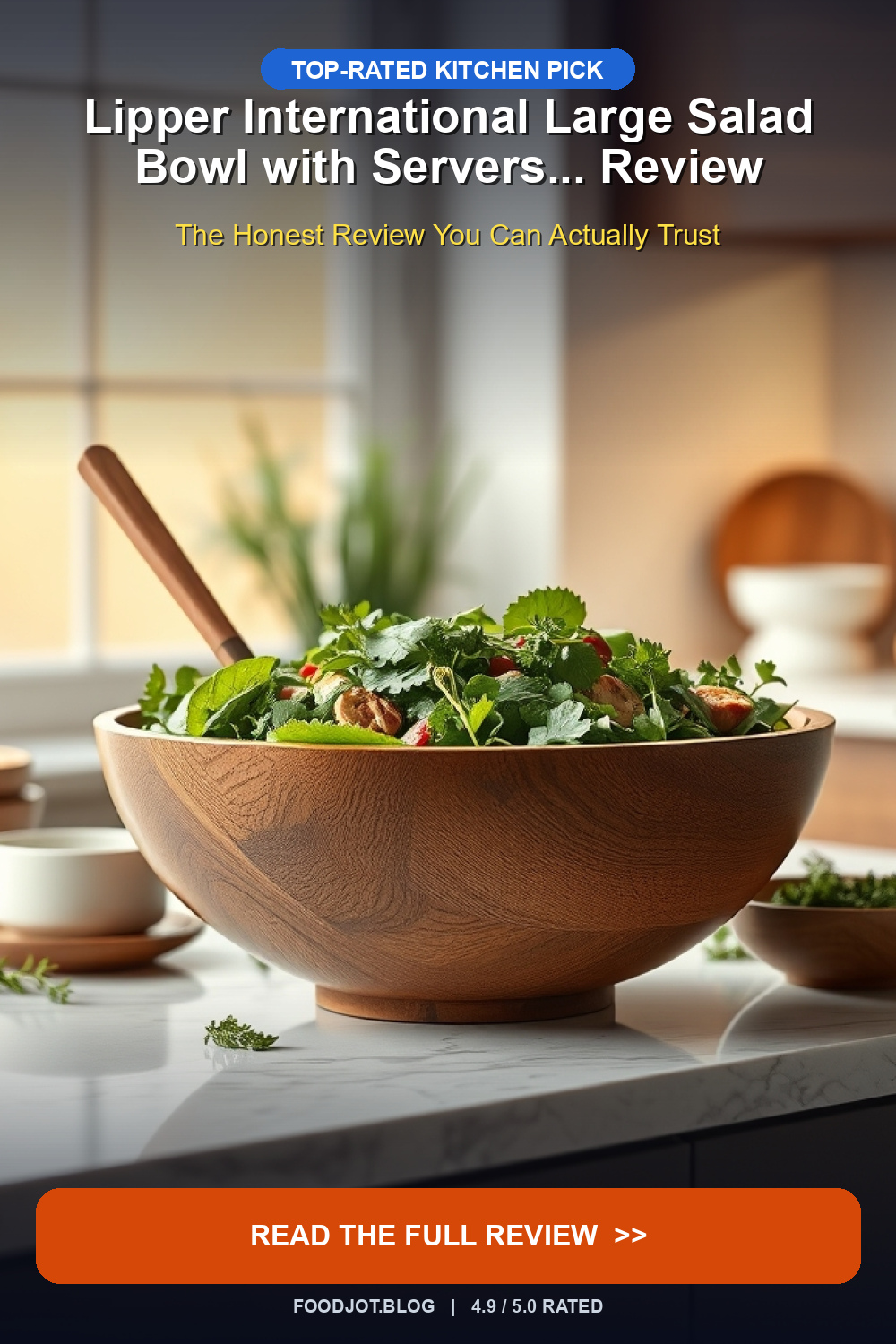 Lipper International Large Salad Bowl with Servers... - Pinterest Pin