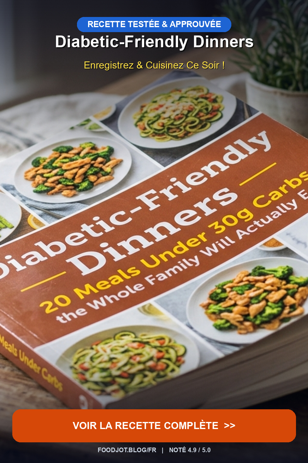 Diabetic-Friendly Dinners — 20 Meals Under 30g Car... - Pinterest Pin