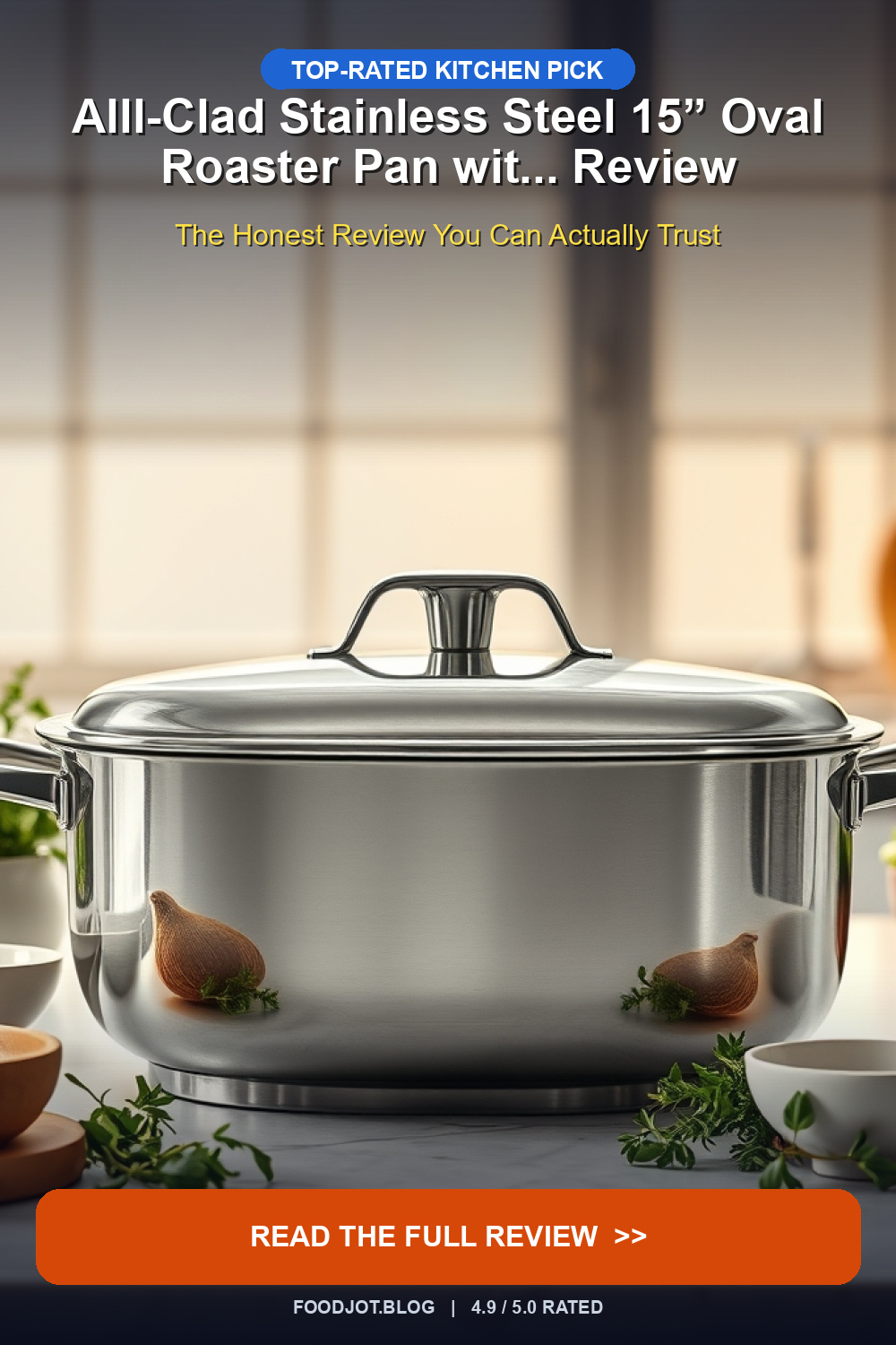 Alll-Clad Stainless Steel 15” Oval Roaster Pan wit... - Pinterest Pin