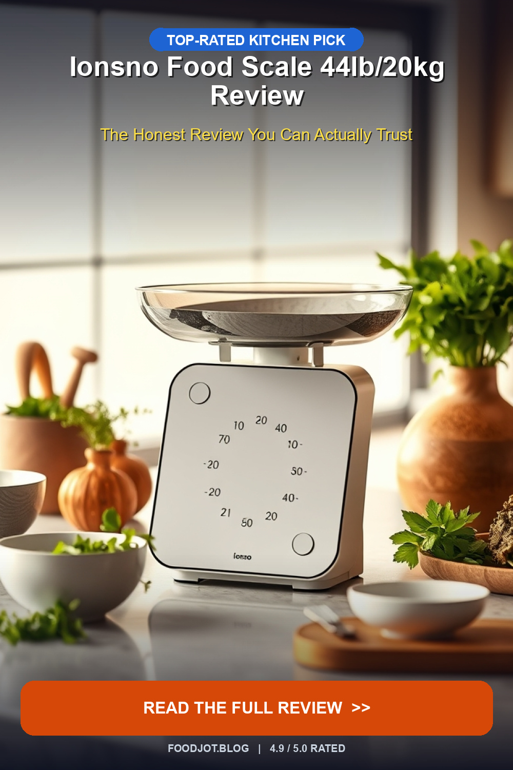 Ionsno Food Scale 44lb/20kg Review - Pinterest Pin