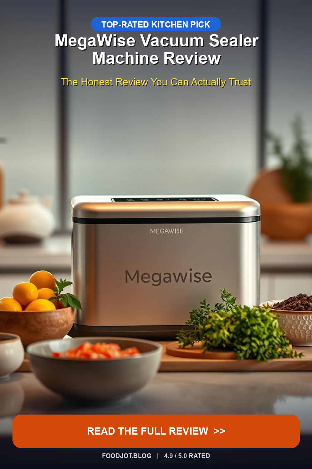 MegaWise Vacuum Sealer Machine Review - Pinterest Pin