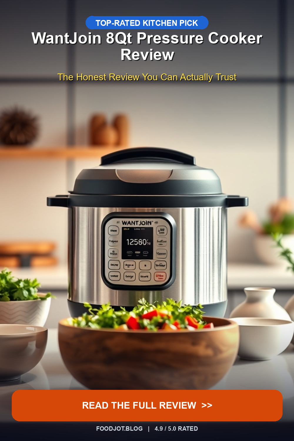 WantJoin 8Qt Pressure Cooker Review - Pinterest Pin