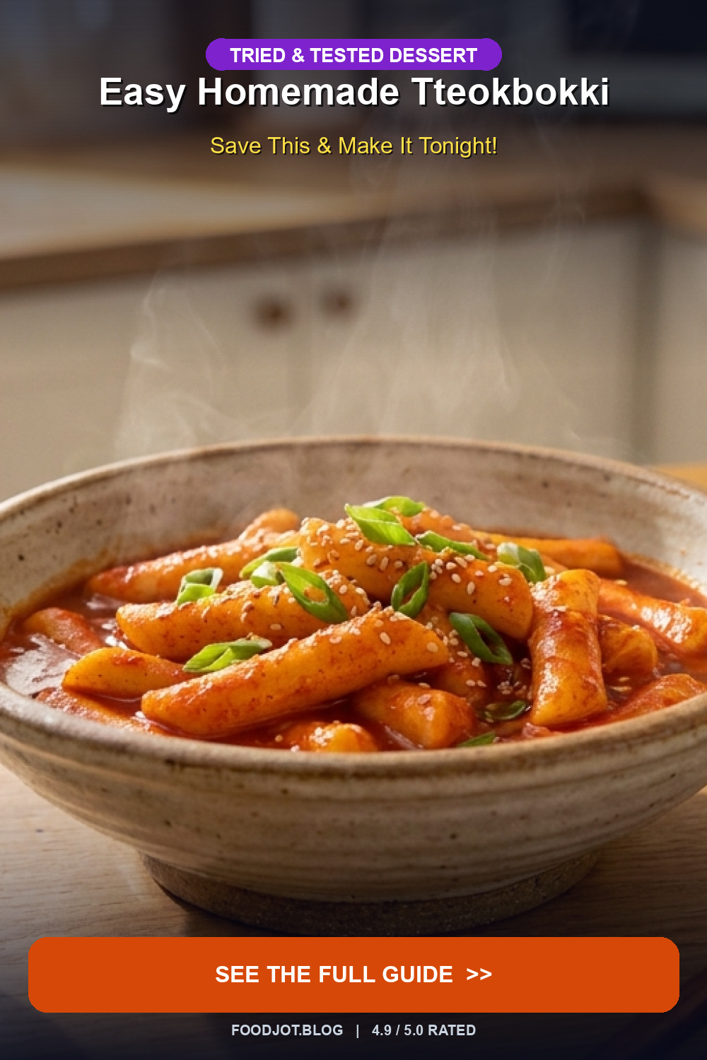 Easy Homemade Tteokbokki - Pinterest Pin