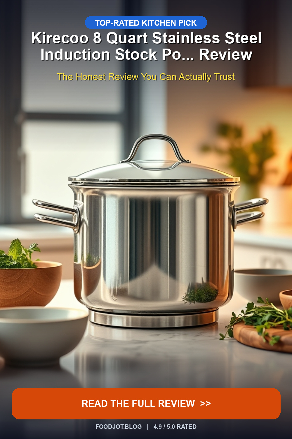 Kirecoo 8 Quart Stainless Steel Induction Stock Po... - Pinterest Pin