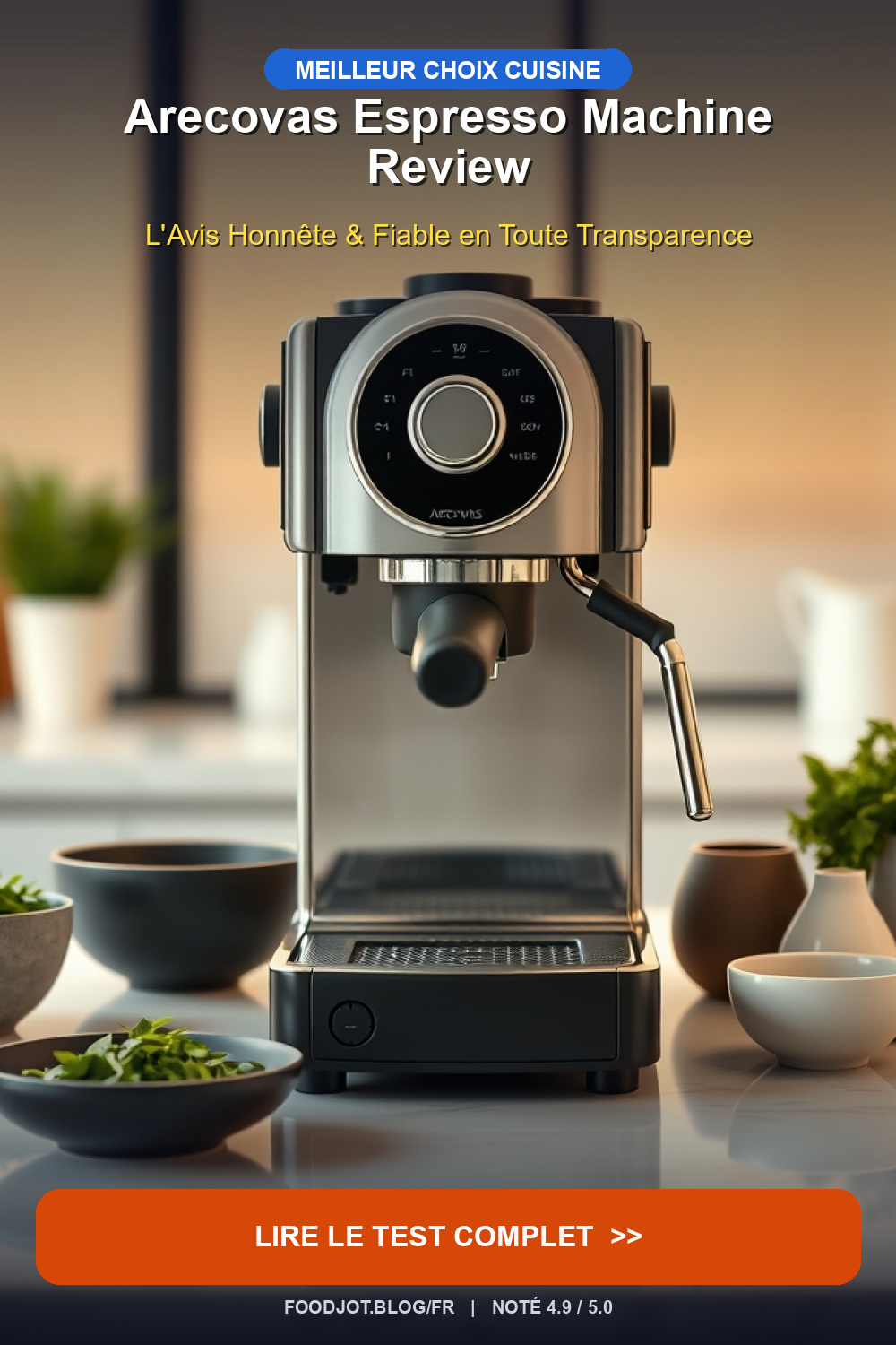 Arecovas Espresso Machine Review - Pinterest Pin