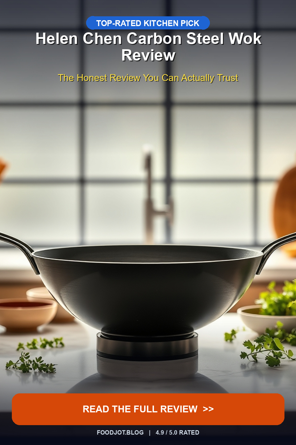 Helen Chen Carbon Steel Wok Review - Pinterest Pin
