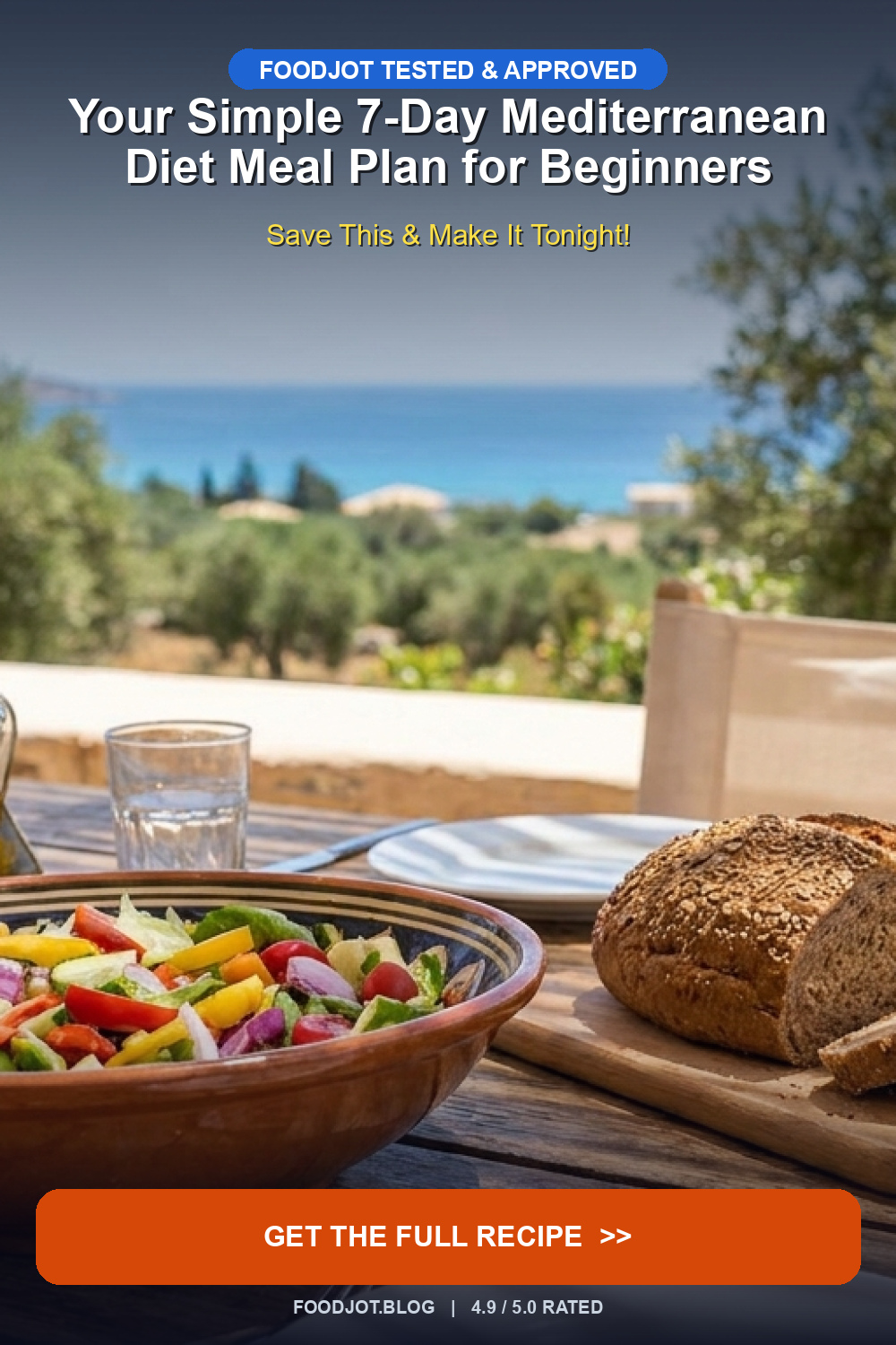Your Simple 7-Day Mediterranean Diet Meal Plan for... - Pinterest Pin