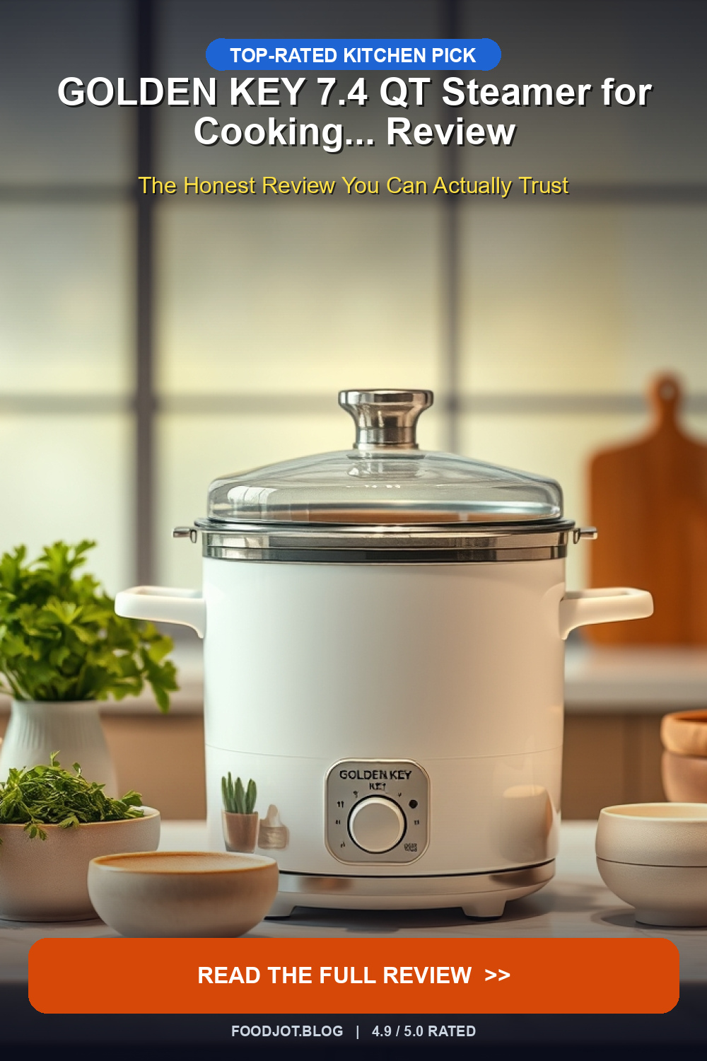 GOLDEN KEY 7.4 QT Steamer for Cooking... Review - Pinterest Pin