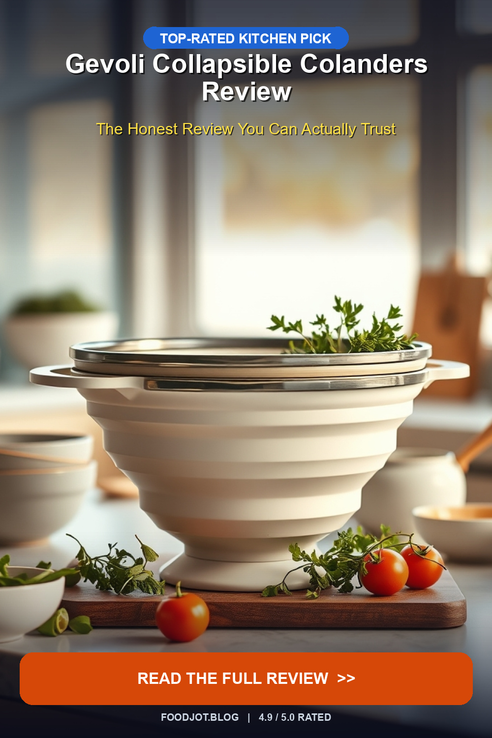 Gevoli Collapsible Colanders Review - Pinterest Pin