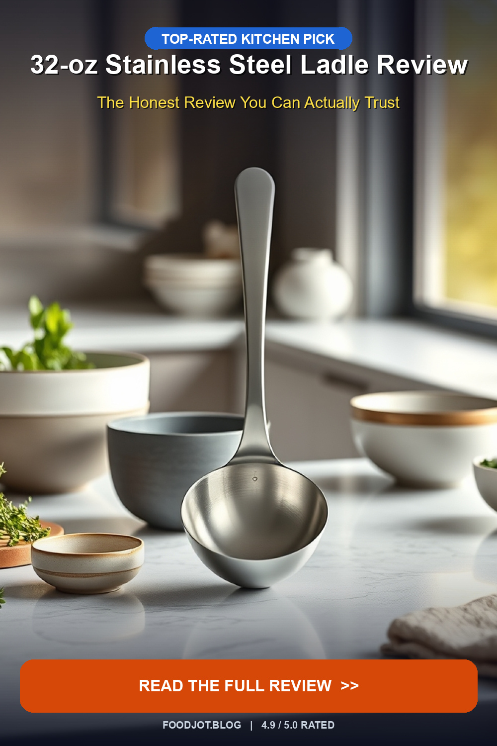 32-oz Stainless Steel Ladle Review - Pinterest Pin