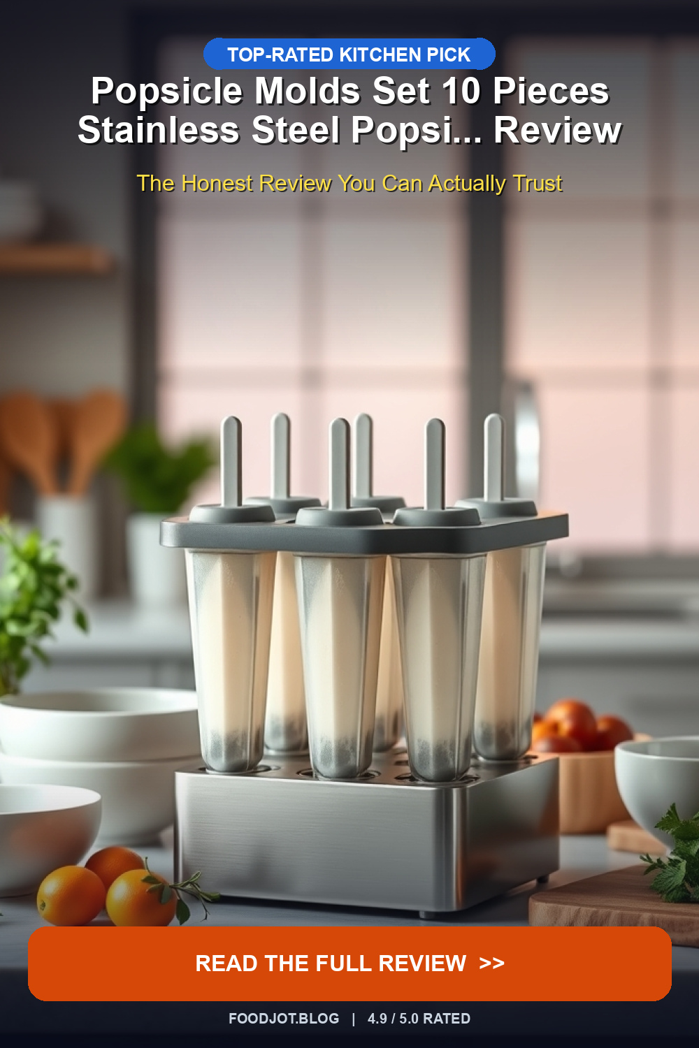 Popsicle Molds Set 10 Pieces Stainless Steel Popsi... - Pinterest Pin