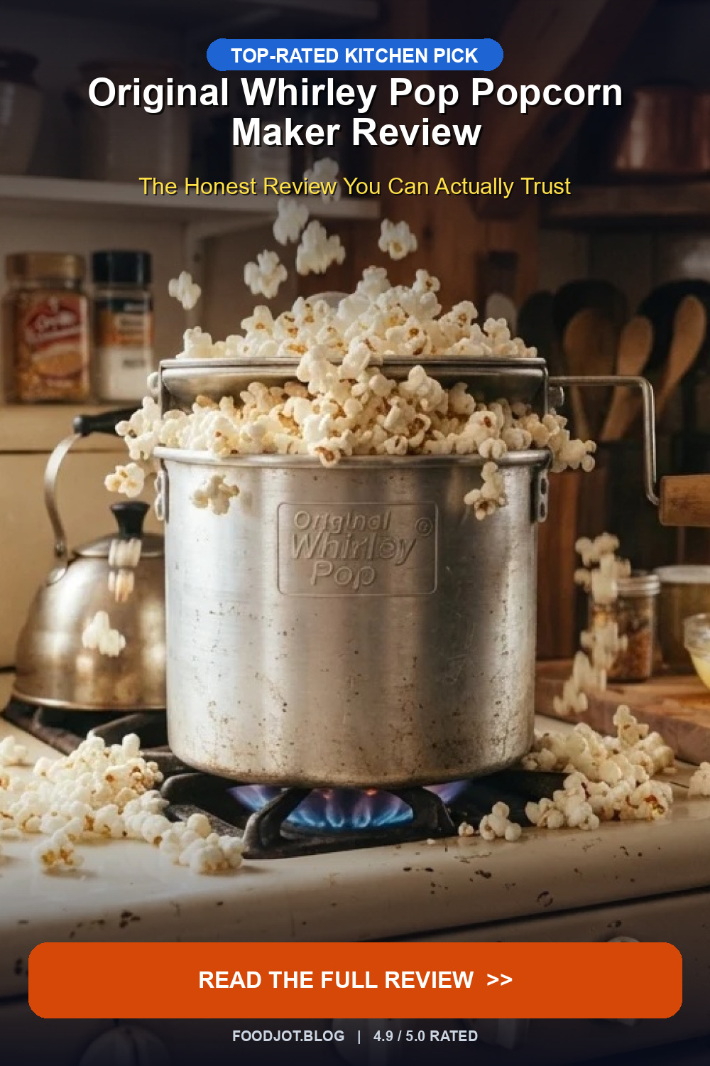 Original Whirley Pop Popcorn Maker Review - Pinterest Pin