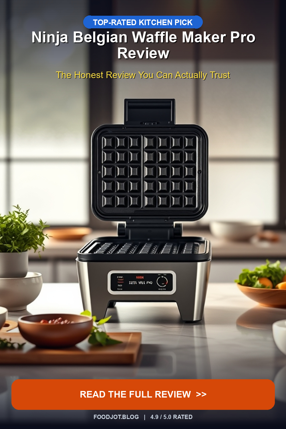 Ninja Belgian Waffle Maker Pro Review - Pinterest Pin