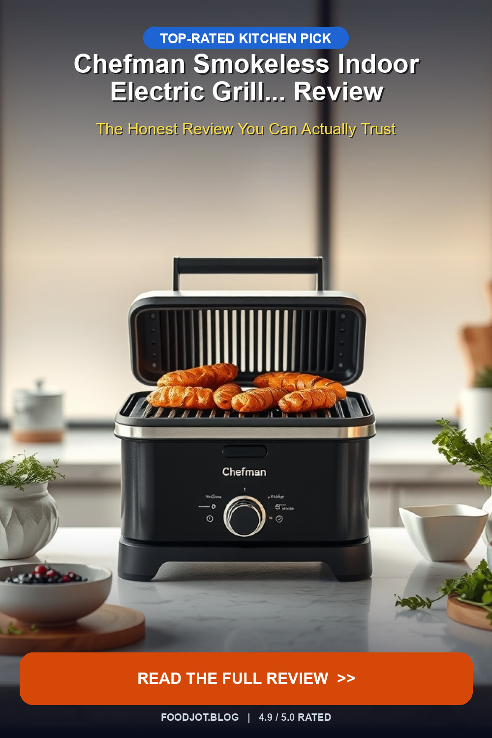 Chefman Smokeless Indoor Electric Grill... Review - Pinterest Pin
