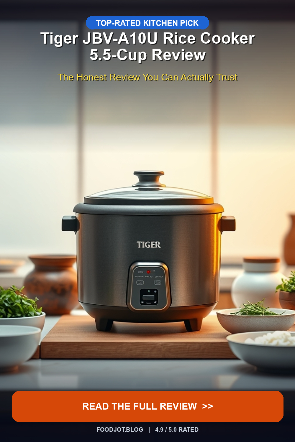 Tiger JBV-A10U Rice Cooker 5.5-Cup Review - Pinterest Pin