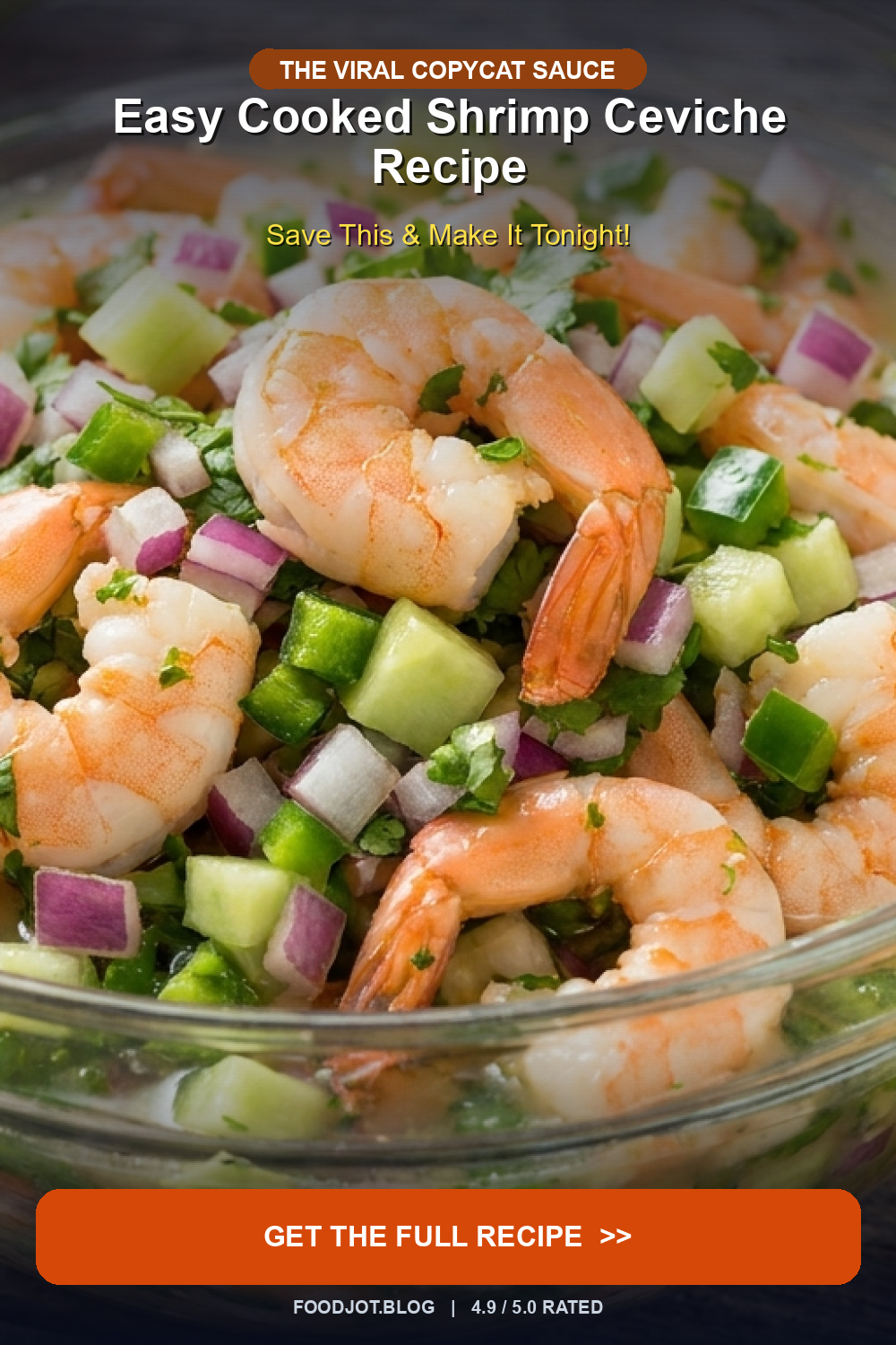 Easy Cooked Shrimp Ceviche Recipe - Pinterest Pin