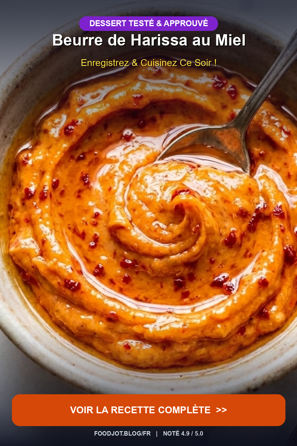 Beurre de Harissa au Miel - Pinterest Pin