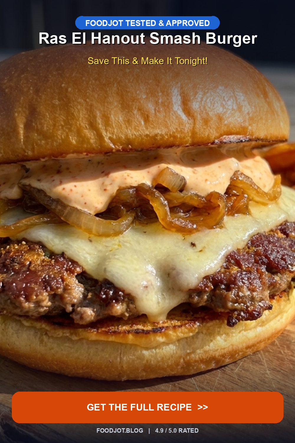 Ras El Hanout Smash Burger - Pinterest Pin