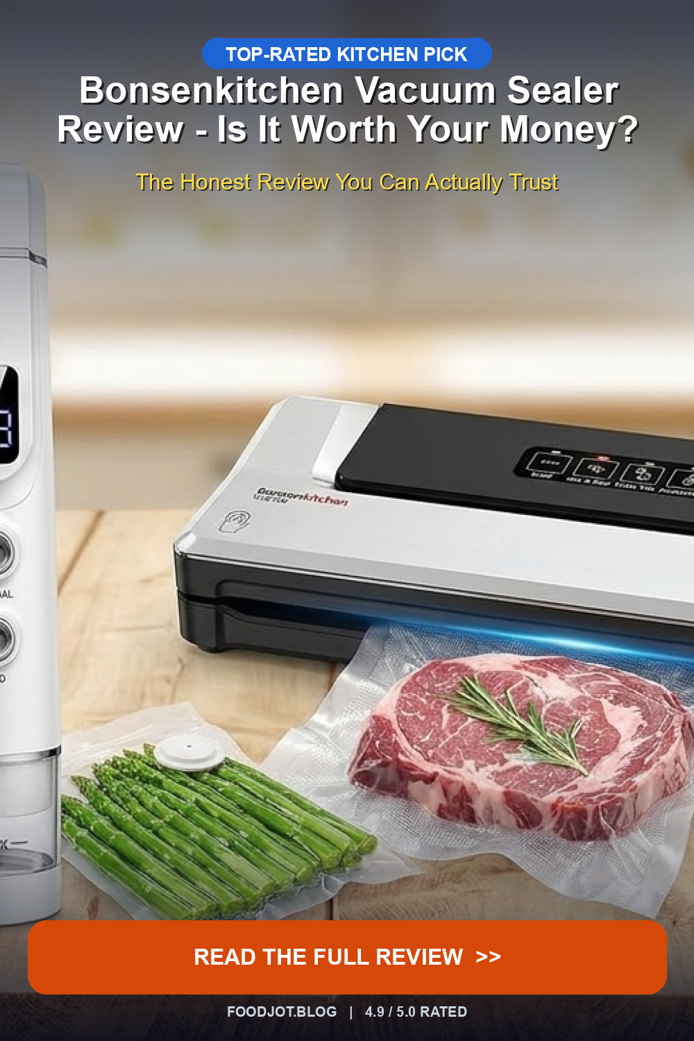 Bonsenkitchen Vacuum Sealer Review - Is It Worth Y... - Pinterest Pin