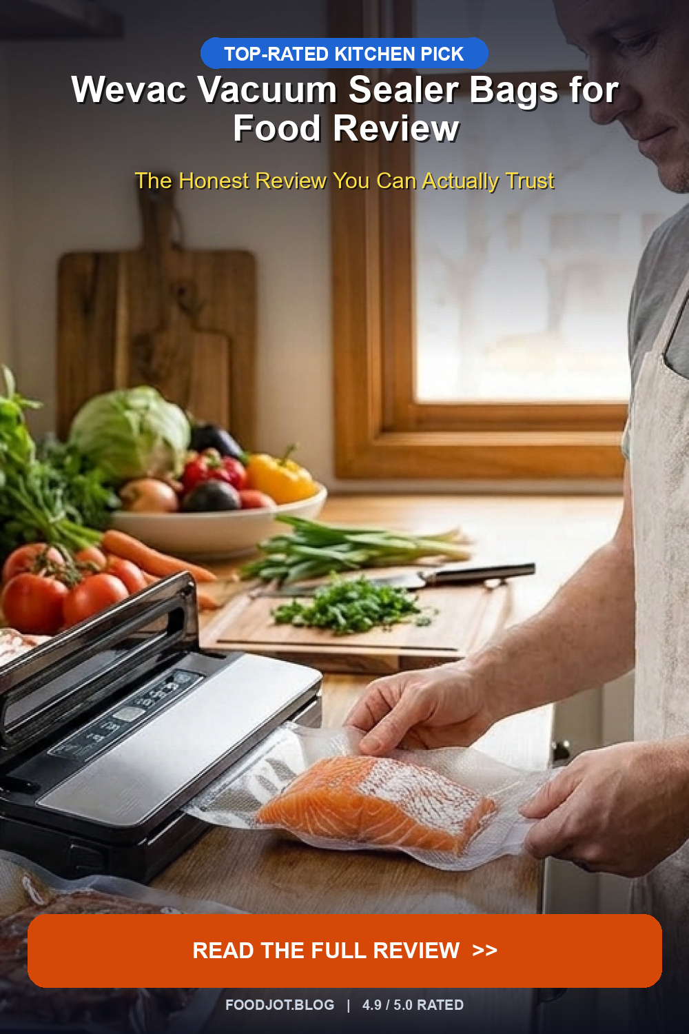 Wevac Vacuum Sealer Bags for Food Review - Pinterest Pin