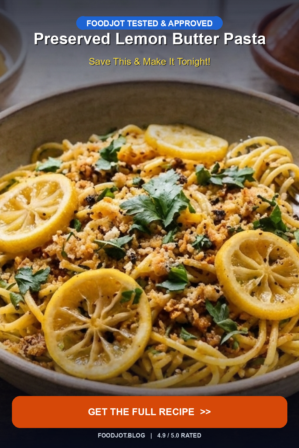 Preserved Lemon Butter Pasta - Pinterest Pin
