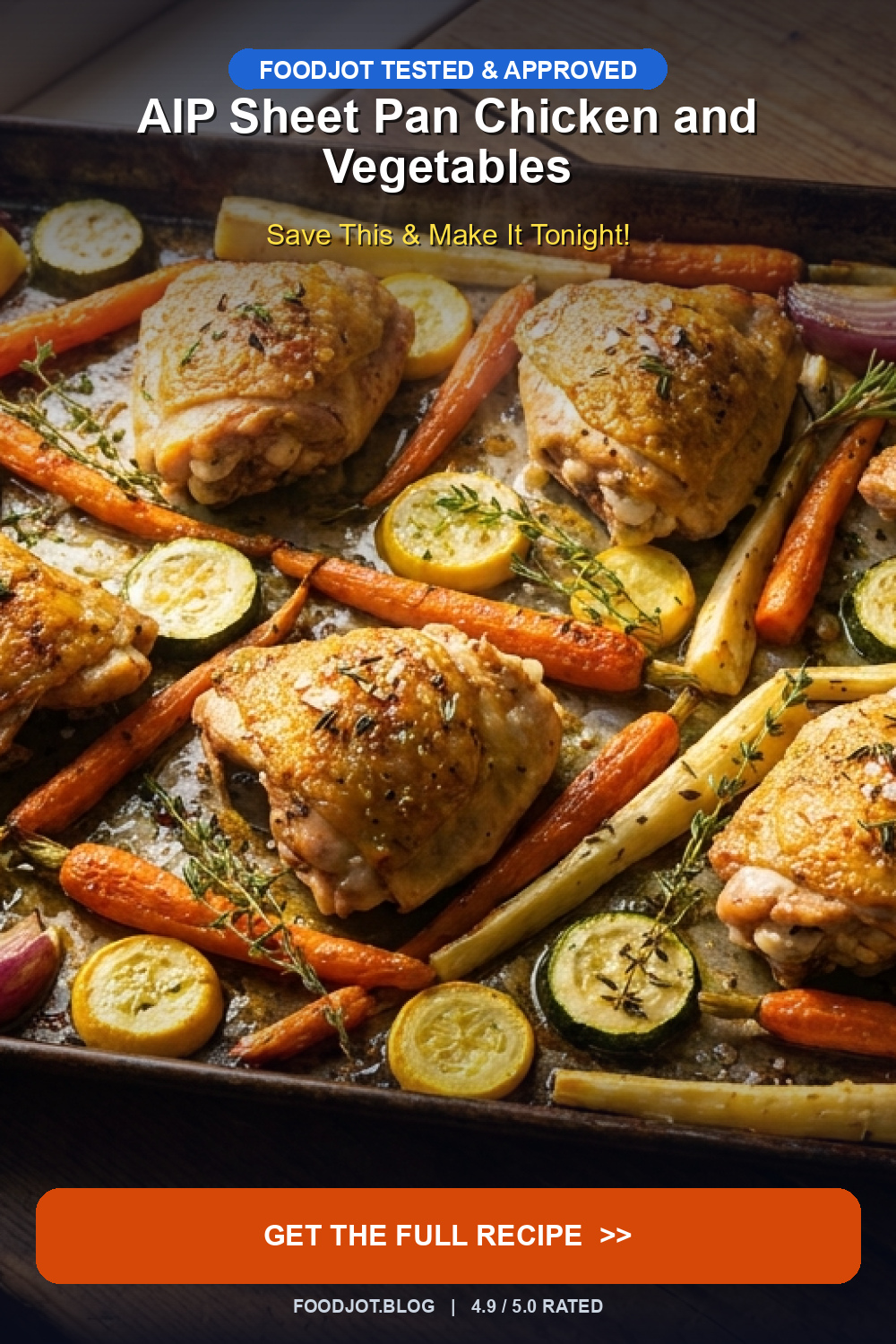 AIP Sheet Pan Chicken and Vegetables — One Pan, Ze... - Pinterest Pin